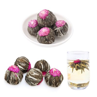 10 Balls Blooming Tea - Individually Sealed Flowering Tea Balls - Hand-Tied Natural Green Tea Leaves & Edible Flowers