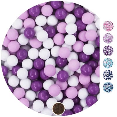 EinsSein 1 kg Small White, Lilac, Purple Shiny Chocolate Balls for Wedding, Christening, Communion, Confirmation - Ideal for Test Tubes - Alternative to Chocolates, Wedding Almonds
