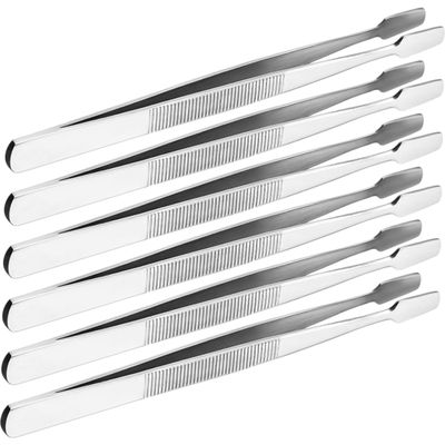 Angoily 6pcs Stainless Steel Precision Tweezers for False Eyelash Application and Stamp Handling Anti-Static Crafting Tools for Beauty and Philately Use
