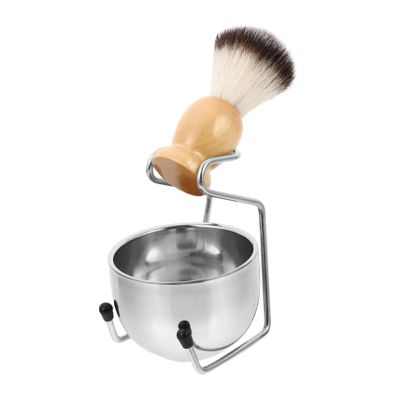 FOMIYES Shaving Cream Bowl Set Stainless Steel Shaving Brush Holder Men for Beard