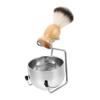 FOMIYES Shaving Cream Bowl Set Stainless Steel Shaving Brush Holder Men for Beard view 1