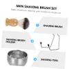 FOMIYES Shaving Cream Bowl Set Stainless Steel Shaving Brush Holder Men for Beard view 2