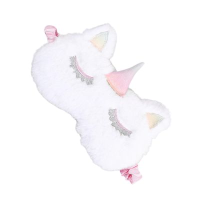 Beavorty Fluffy Sleep Mask Unicorn Design Eye Mask Lightweight Comfortable Eye Cover for Sleeping Travel Work Naps Blindfold