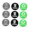 Trash Can Sticker 9pcs PVC Garbage Classification Stickers view 1