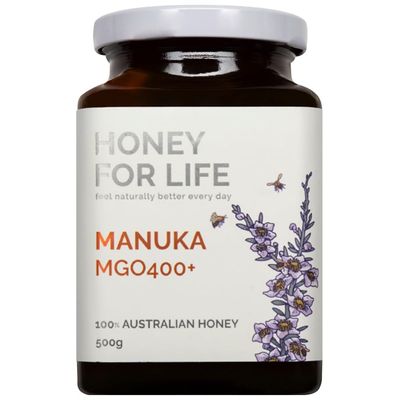 HONEY FOR LIFE Australian Monofloral Manuka Honey Medical Grade  Verified MGO 400+  Real Raw Manuka Honey In Glass Jar Intended for Daily Wellness And Natural Use  Batch Traceable  500g (1 Pack)