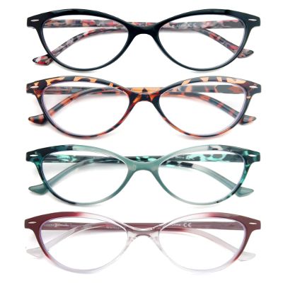 HEEYYOK Reading Glasses Womens Floral/Flower Pattern Cat Eye +3.25 Ladies Readers Glasses Comfortable Colorful Lightweigth Frame
