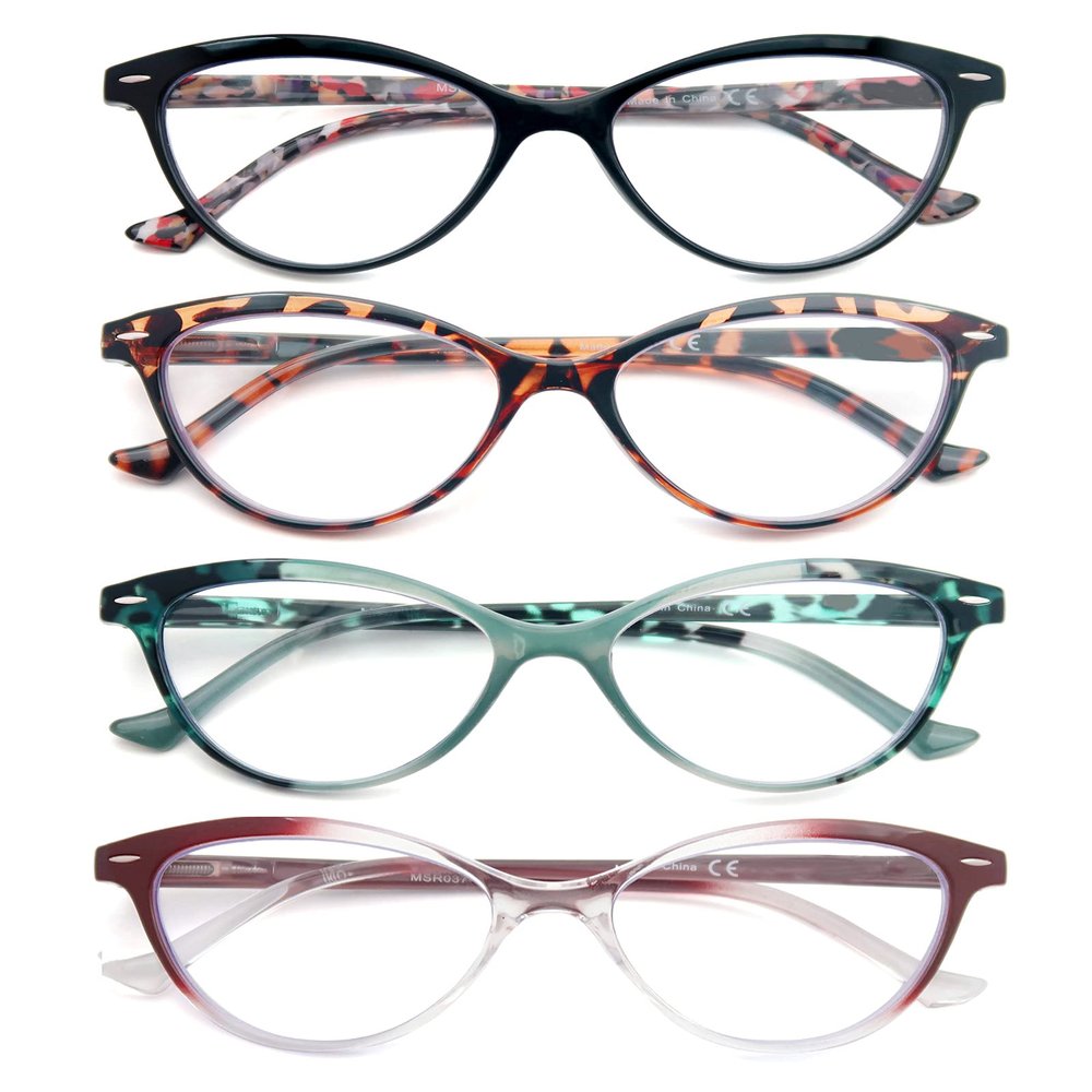 HEEYYOK Reading Glasses Womens Floral/Flower Pattern Cat Eye +3.25 Ladies Readers Glasses Comfortable Colorful Lightweigth Frame