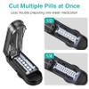 Fullicon Multiple Pill Cutter, Adjustable Pill Cutter for Small Pills with Accurate Pill Alignment, Stainless Steel Cutting Blade & Blade Guard, Pill Splitter with Free Brush & Pill Box (Black) view 2
