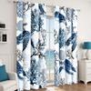 Nautical Coastal Curtains Decorative Beach Ocean Sea Turtle Coral 50% Light Blocking Sea Darkening Grommet Curtain For Villa Living Room, Bedroom Navy Blue and White 2 Panels Set, 52x96 Inches view 3
