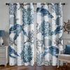 Nautical Coastal Curtains Decorative Beach Ocean Sea Turtle Coral 50% Light Blocking Sea Darkening Grommet Curtain For Villa Living Room, Bedroom Navy Blue and White 2 Panels Set, 52x96 Inches view 4