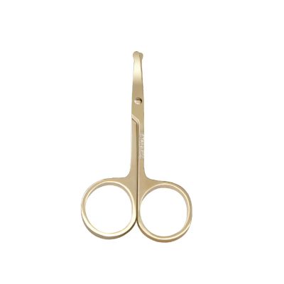 YSJJZRL Nose Hair Scissors Stainless Steel Beauty Scissors for Eyebrows, Nose, Beard and More (Gold)