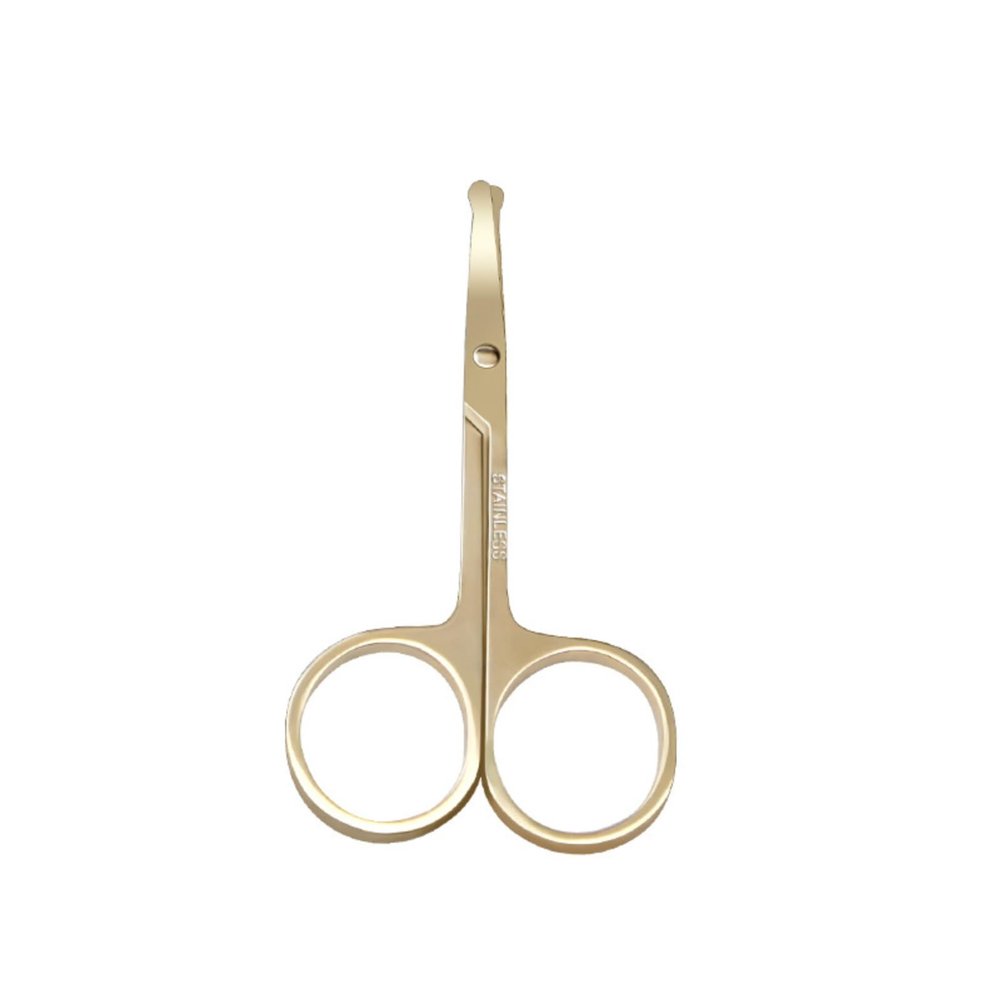 YSJJZRL Nose Hair Scissors Stainless Steel Beauty Scissors for Eyebrows, Nose, Beard and More (Gold)