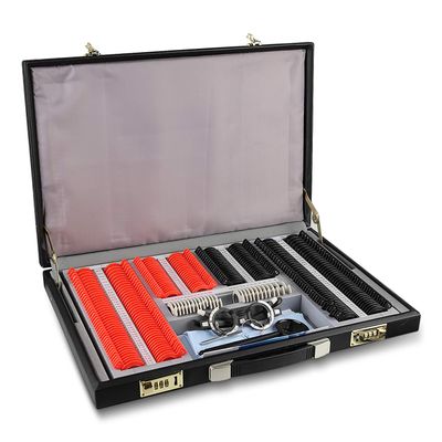 267Pcs Optical Trial Lens Set Plastic Rim Ophthalmic Trial Case Lenses with Trial Frame, 26mm Aperture, Aluminum Case, Optometry Box Equipment