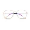 LTSRLL Stylish Metal Reading Glasses Women Men, Polygon Blue Light Blocking Computer Readers, Anti Glare Presbyopic Eyewear (Color : Rose golden, Size : +250) view 1