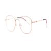 LTSRLL Stylish Metal Reading Glasses Women Men, Polygon Blue Light Blocking Computer Readers, Anti Glare Presbyopic Eyewear (Color : Rose golden, Size : +250) view 2