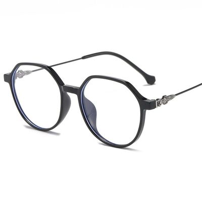 LTSRLL Stylish Round Reading Glasses Women Men, Retro Blue Light Blocking Computer Readers Gaming/TV Glasses Anti Glare (Color : Black, Size : +300)