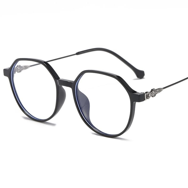LTSRLL Stylish Round Reading Glasses Women Men, Retro Blue Light Blocking Computer Readers Gaming/TV Glasses Anti Glare (Color : Black, Size : +300)