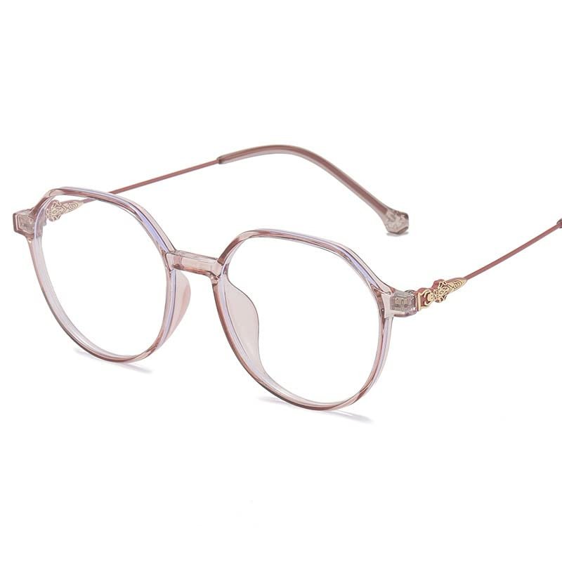 LTSRLL Stylish Round Reading Glasses Women Men, Retro Blue Light Blocking Computer Readers Gaming/TV Glasses Anti Glare (Color : Tea, Size : +350)