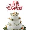 10th Custom Wedding Anniversary with Both Names. Any years any Names Personalised Cake Topper Glitter Card Ruby wedding Anniversary (GLITTER RED) view 1
