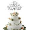 10th Custom Wedding Anniversary with Both Names. Any years any Names Personalised Cake Topper Glitter Card 40th Wedding Anniversary Ruby (GLITTER SILVER) view 1