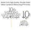 10th Custom Wedding Anniversary with Both Names. Any years any Names Personalised Cake Topper Glitter Card 40th Wedding Anniversary Ruby (GLITTER SILVER) view 3
