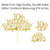 10th Custom Wedding Anniversary with Both Names. Any years any Names Personalised Cake Topper Glitter Card Ruby wedding Anniversary (GLITTER GOLD) view 3