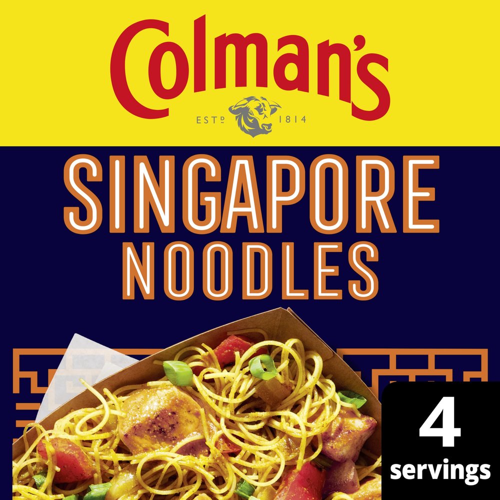 Colman's Weekend Wonders Singapore Noodles Meal Maker recipe mix spice mix for a takeaway-style family meal perfect with rice noodles 24 g