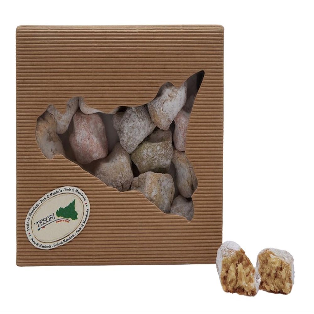 Artisan Sicilian Almond Paste, Sicily gift box, packaged in single portion assorted flavours, Typical Sicilian sweets with almonds, gluten free, 240g
