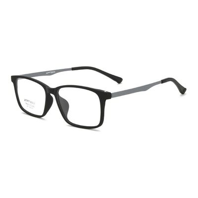 LTSRLL Blue Light Blocking Rectangle Metal Reading Glasses, Blue Light Blocking Computer Readers, Anti Eyestrain Eyeglasses (Color : Gray-clear, Size : +250)