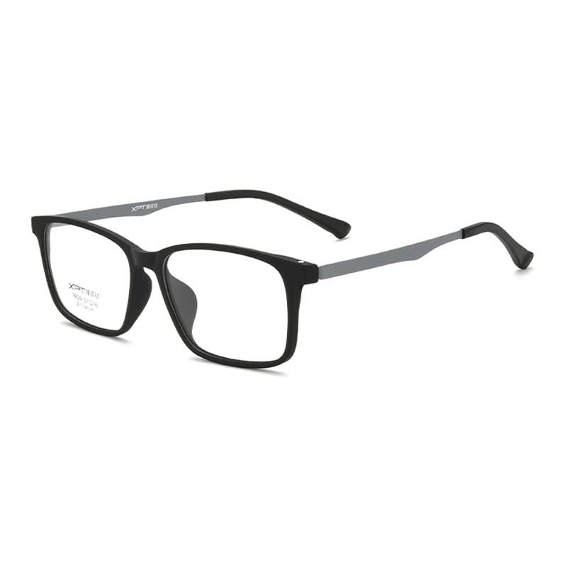 LTSRLL Blue Light Blocking Rectangle Metal Reading Glasses, Blue Light Blocking Computer Readers, Anti Eyestrain Eyeglasses (Color : Gray-clear, Size : +300)
