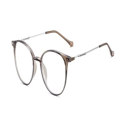 LTSRLL Retro Round Reading Glasses for Women Men, Vintage Wire Frame Blocking Computer Readers, Anti Glare Filter Eyeglasses (Color : Tea, Size : +0.00)