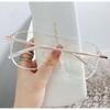LTSRLL Oversized Square Aviator Reading Glasses, Sturdy Blue Light Blocking Readers, Anti Glare Computer Presbyopic Eyewear (Color : Clear-rose golden, Size : +150) view 4