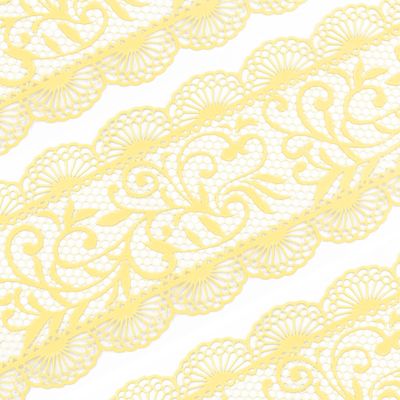 Large Pre-Made Ready to Use Edible Cake Lace Scallop Trim Yellow 14-inch 10-Piece Set