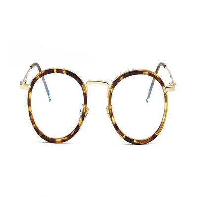 LTSRLL Blue Light Blocking Retro Round Reading Glasses for Women/Men, Anti Eyestrain, Computer Goggle Readers, Anti Glare (Color : Tortoiseshell-1, Size : +150)