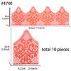 Large Pre-Made Ready to Use Edible Cake Lace Scallop Decoration Red 14-inch 10-Piece Set view 3