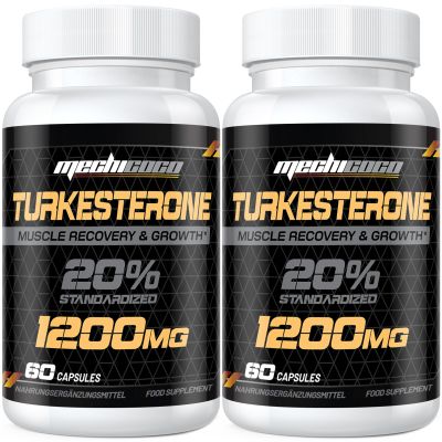 Turkesterone Supplement 1200mg Ajuga Turkestanica Extract (2 Packages)- High Strength, Standardized to 20% Turkesterone, Muscle Growth & Strength - Vegan, Free from Soy, Additives