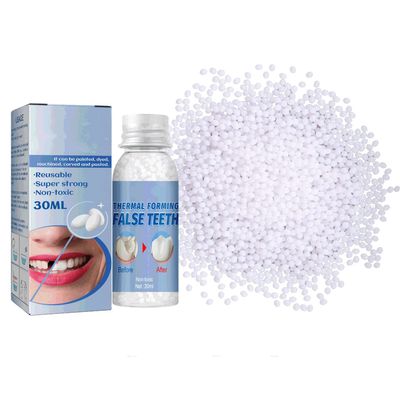 Wttfc Tooth Filling Repair Kit, Temporary Tooth Filling, Temporary Tooth Repair Kit, Dental Repair Kit, Moldable False Teeth for Fixing Filling Missing Broken Tooth, DIY Heat Fit Beads, 60g
