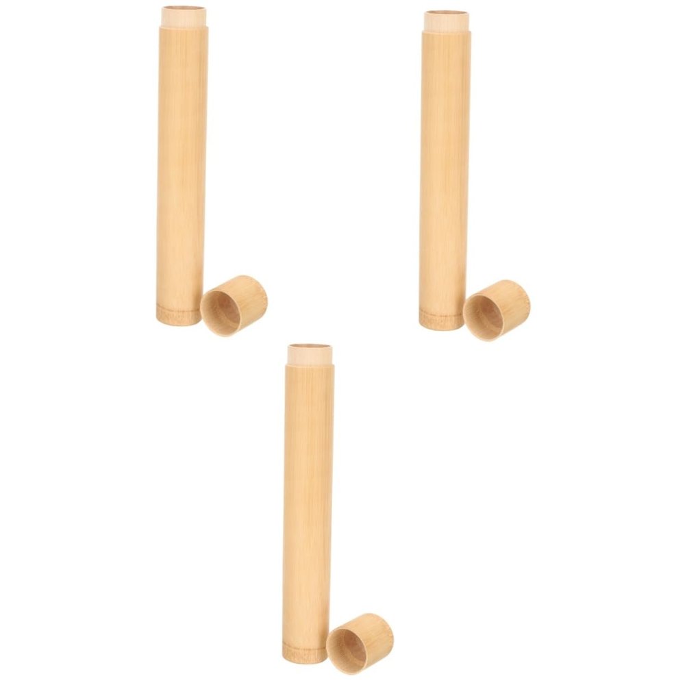 Alipis 3pcs Bamboo Toothbrush Case Lightweight Reusable Toothbrush Box Practical for Bathroom Storage