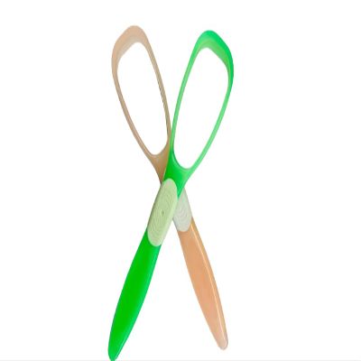 2 x Tongue Cleaners Plastic Tongue Scraper Plastic Tongue Cleaner Bad Breath Remover Oral Care Dental Care (Green & Orange (Large))