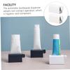 2pcs Toothpaste Squeezer Toothpaste Tube Roller Cream Tube Squeezer Toothpaste for Kids Toothpaste Rolling Squeezer Rolling Tube Pusher Silicone pad to Rotate Wall Hanging White view 3