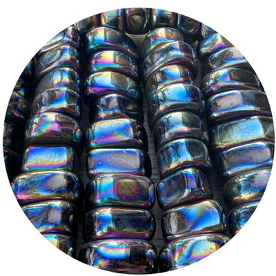 GAF TREASURES Wholesale Rainbow Magnetic Hematite Tumbled Stones, Polished Natural Rainbow Magnetic Hematite Gemstone, Rainbow Magnetic Hematite Polished Rocks (Rainbow Magnetic Hematite, 0.25 Pound)