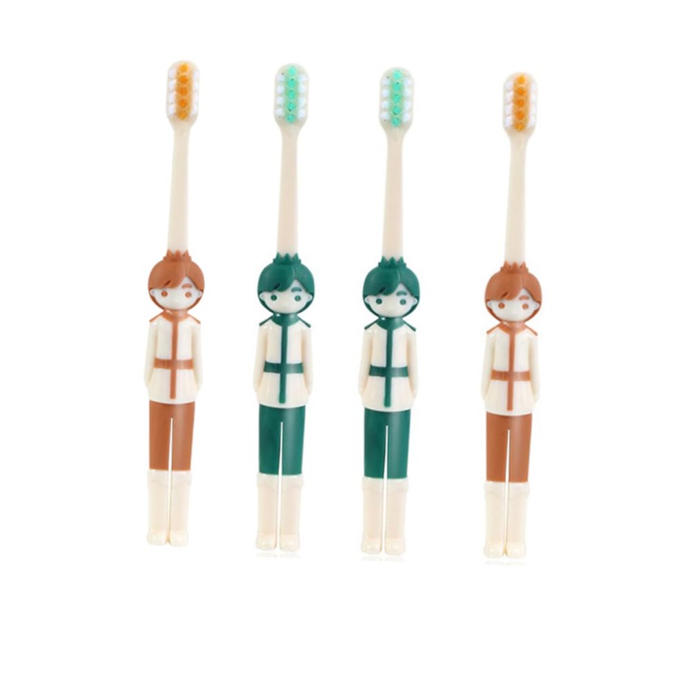 minkissy 4pcs Boy Girl Soft Bristle Toothbrushes for Years Cute Cartoon Design Ergonomic Grip Gentle for Boy Girl Gums for Oral Care and Daily Use
