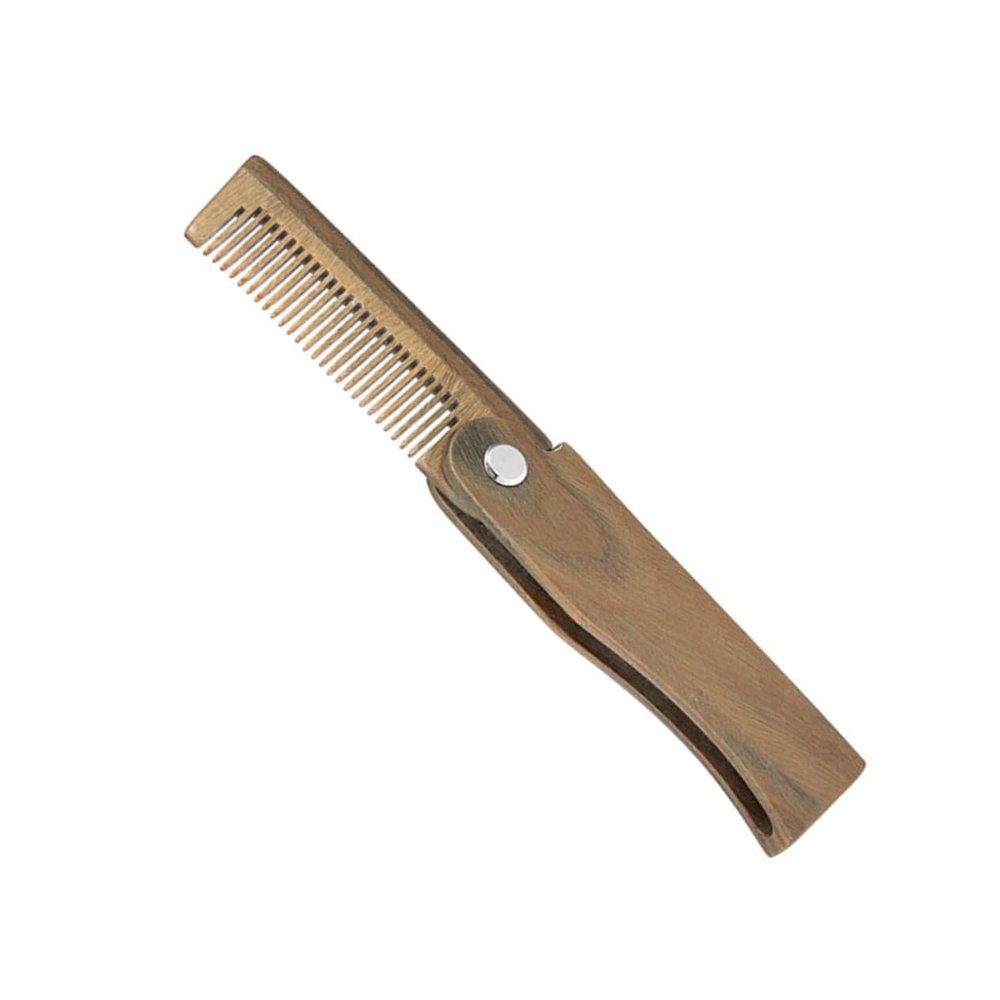 minkissy Men's Beard Styling Comb Portable Mini Pocket Wooden Material Beard Care Tool Hair Brush