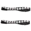 SEWOART Women Heel Strap Punk Rivet Design Polyester and Plastic Shoe Strap Prevents Slipping Protects High Heels from Falling off Black Base Silver Rivet view 1