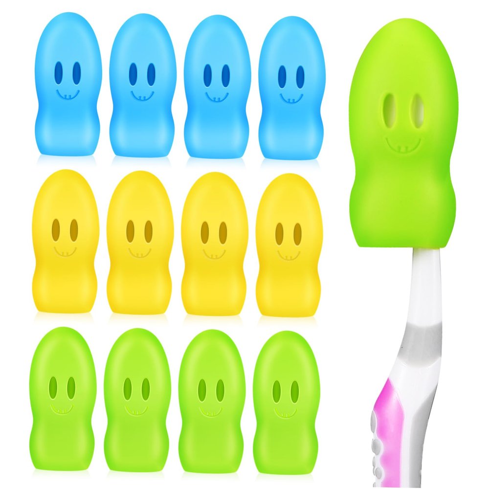 Anneome 12pcs Silicone Toothbrush Head Covers Travel Toothbrush Caps for Protecting Brush Heads