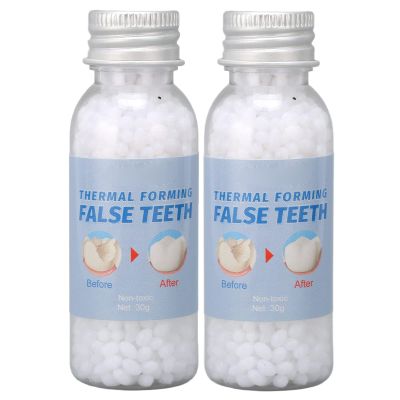 Wttfc Tooth Repair Kit, Temporary Tooth Replacement Kit, Temporary Tooth Filling Repair Thermal Beads for Missing Broken Teeth Dental Tooth Filling Material, Tooth Thermal Adhesive Fitting Beads(60g)
