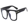 NOVESIXTDAT Stylish Oversized Aviator Reading Glasses, Large Square Blue Light Blocking Computer Readers Unbreakable Eyeglasses (Color : Black, Size : +100) view 2