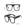 NOVESIXTDAT Stylish Oversized Aviator Reading Glasses, Large Square Blue Light Blocking Computer Readers Unbreakable Eyeglasses (Color : Black, Size : +100) view 3
