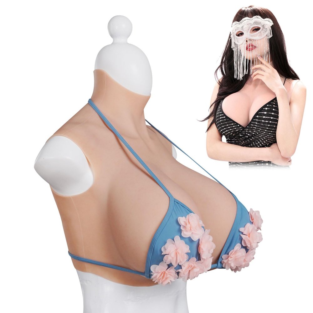 CRODRES S Cup Silicone Breastplate Realistic Breast Forms Crossdressing Big Boobs for Cosplay Transgender Drag Queen Cosplay,Brown