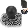 Cast Iron Scrubber with Pan Scraper, 316 Chainmail Scrubber, Upgraded Chain Mail Scrubber Sponge, Cast Iron Cleaner for Grill Pan Skillet Wok Carbon Steel, Dutch Oven Metal Brush Cleaning Kit, Black view 1